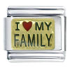 Golden I Heart My Family Italian Charm