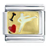 Golden I Heart Karate Italian Charm