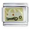  White  Round Car Italian Charm