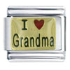 Gold Plated I Heart Grandma Italian Charm