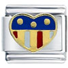 American Flag Colored Heart Italian Charm