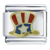 Red White And Blue Uncle Sam  Patriotic  Hat Italian Charm
