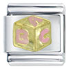 Pink  Alphabet  Block Italian Charm