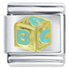Blue Alphabet Block Italian Charm