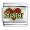 Heart Sister Italian Charm