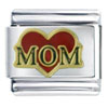 Mom Red Heart Italian Charm