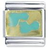 Aqua Blue  Footprints  Italian Charm