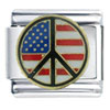 Usa Flag Peace Italian Charm