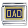 Gold Tone Blue  Dad   Italian  Charm