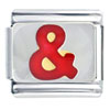Red Ampersand And Symbol Italian Charm