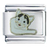 White Black Cat Italian Charm