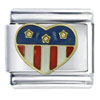 Patriotic Flag Heart Italian Charm