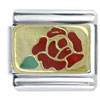 Gold Plated Rose Red Italian Charm