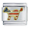 Patriotic Usa Kitty Cat Italian Charm
