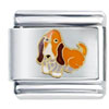 Basset Hound Dog Orange Italian Charm