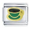 Coffee Cup Green  Italian  Charm