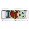 I Heart Soccer Double Italian Charm
