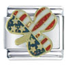 Usa Flag Clover Italian Charm