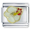 White Hibiscus Flower Italian Charm