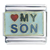 Heart My Son Blue Italian Charm