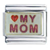 Heart My Mom Italian Charm