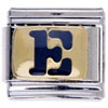 Letter E Golden Italian Charm Bracelets Laser