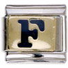 Letter F Golden Italian Charm Bracelets Laser