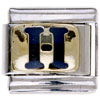 Letter H Golden Italian Charm Bracelets Laser