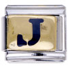 Letter J Golden Italian Charm Bracelets Laser