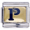 Letter P Golden Italian Charm  Bracelets  Laser