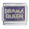 Glitter Purple Drama Queen Italian Charm