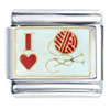 Gold Plated I Heart Quilting Italian Charm
