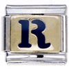 Letter R Golden Italian Charm Bracelets Laser