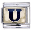  Letter   U  Golden Italian Charm Bracelets Laser