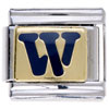 Letter W Golden Italian Charm Bracelets Laser