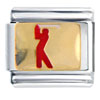 Golfer Red  Italian  Charm