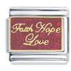 Gold Tone Faith Hope Love Italian Charm