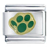 Paw Print Green Italian Charm