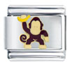 Monkey With Banana Italian Charm