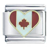 Heart Canada Flag Italian Charm