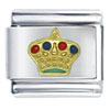 Red And Blue Crystal Princess Crown Italian Charm