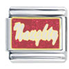 Red Glittered Naughty  Italian  Charm