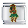 Green Hula Girl Italian Charm