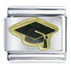 Gold Plated Graduation Cap Italian Charm