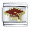 Graduation  Cap Red Italian Charm