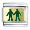 Two Green People Italian Charm