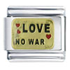 Love No War Heart Italian Charm