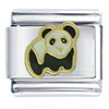 Gold Plated  Panda   Bear  Italian Charm