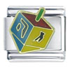 Dreidel  Red  Italian Charm