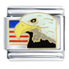  Usa   Flag  And Eagle Italian Charm